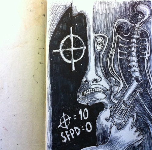 The Zodiac killer
Ink on paper.

Copyright © M. Larsson. All rights reserved.
